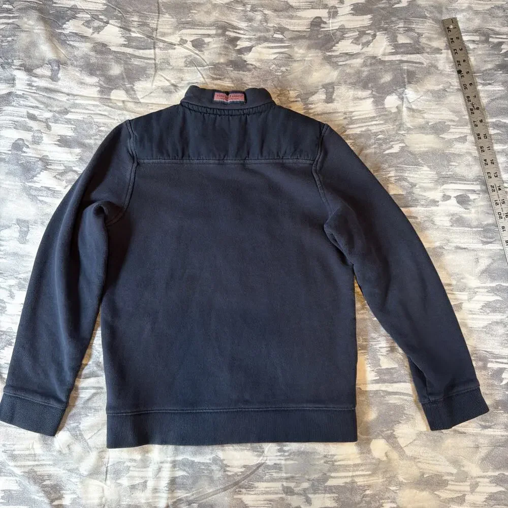 Vineyard Vines The Shep Shirt Navy Blue 1/4 Zip Pullover Youth Boys Size M 12-14